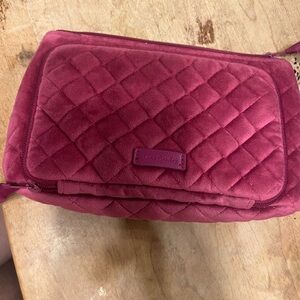 Vera Bradley Majestic Magenta Compact Organizer Quilted Velvet Breast Cancer